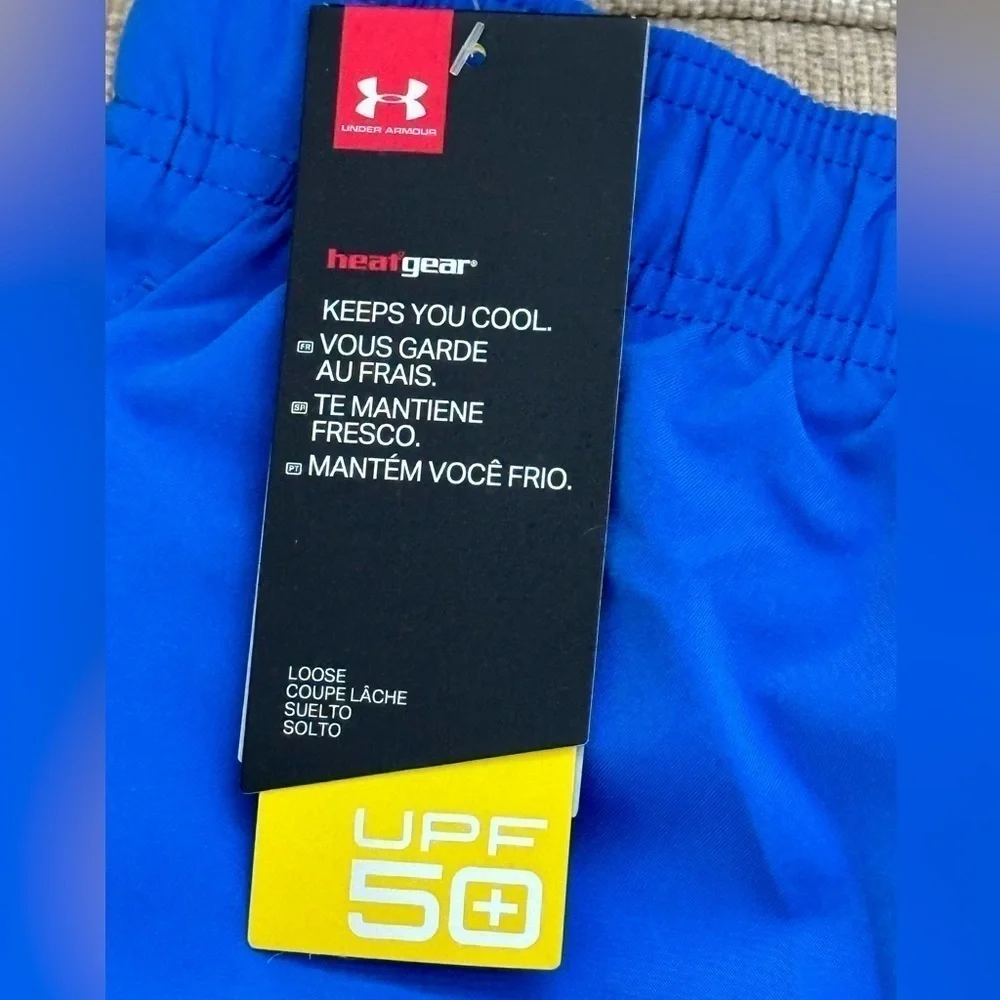 Under Armour Boys Swim Trunks Shorts w/Mesh Brief Elastic Waist w/ Cord UPF 50